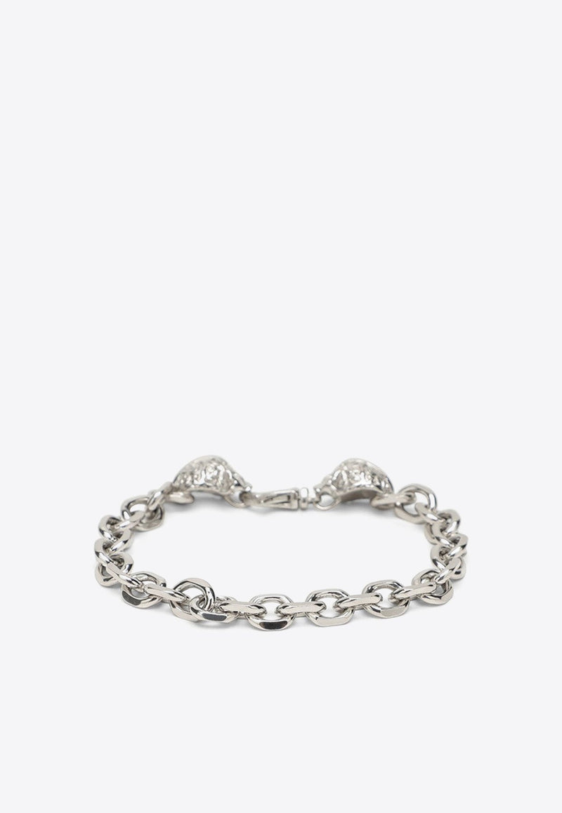 Cable-Link Skull Bracelet