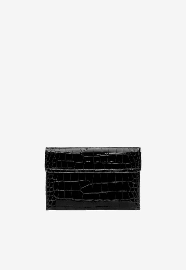 Medium Monarch Croc-Effect Shoulder Bag