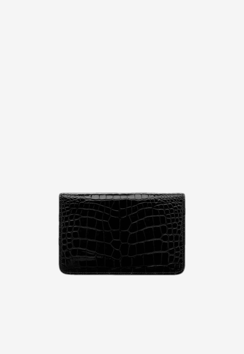 Small Whitney Croc-Embossed Shoulder Bag