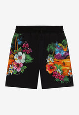 Boys Floral Print Shorts