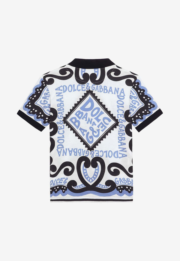 Boys Marina Print Polo T-shirt