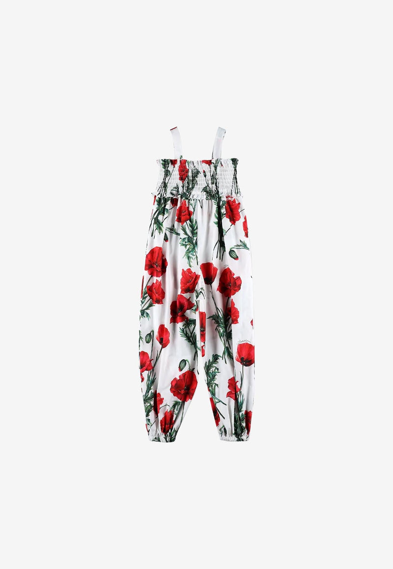 Girls Poppy Print Jumpsuit