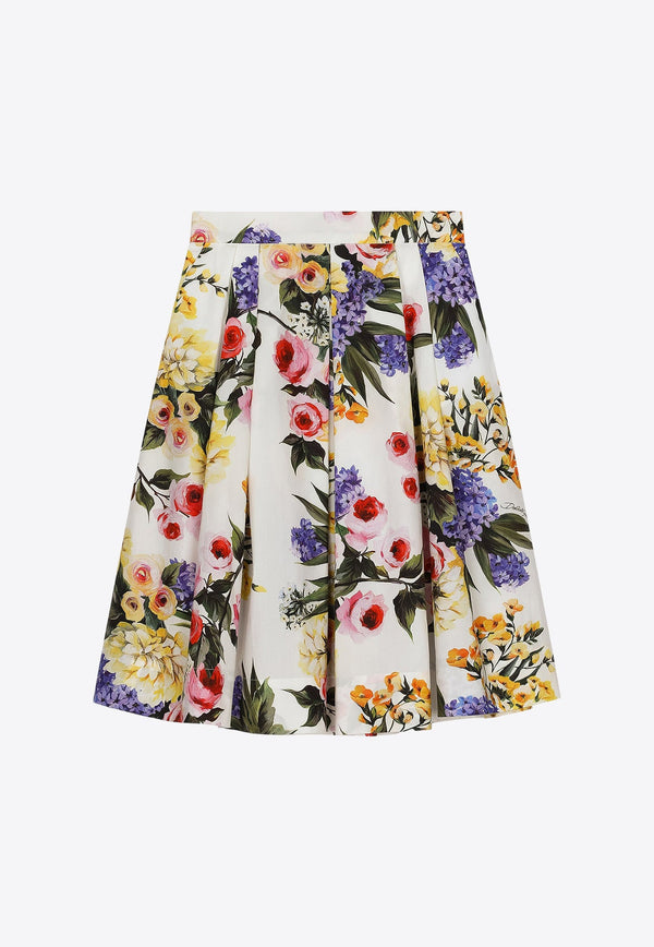 Girls Garden Print Skirt