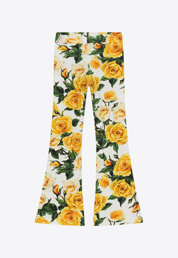 Girls Rose Print Pants