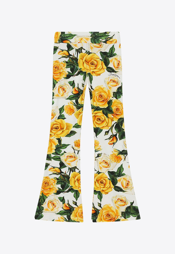 Girls Rose Print Pants