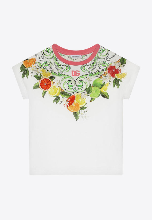 Girls Lemon and Orange Print T-shirt