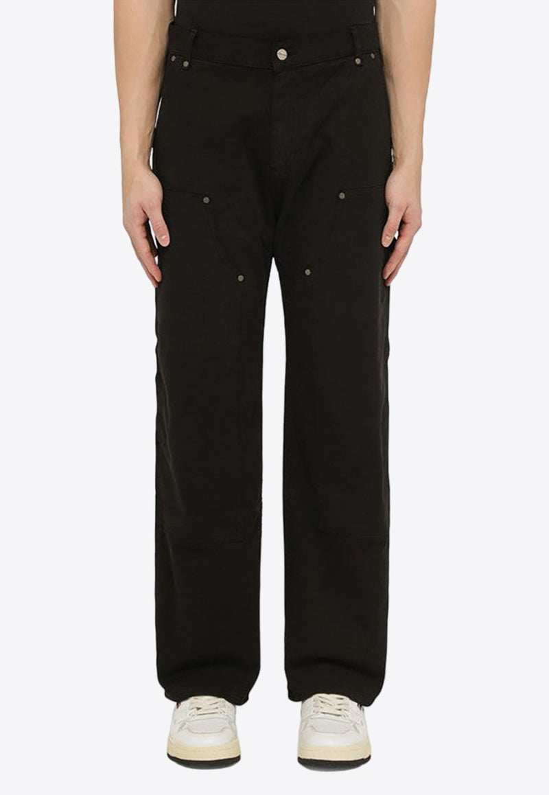 Logo Plaque Straight-Leg Pants