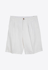 Pleated Casual Bermuda Shorts