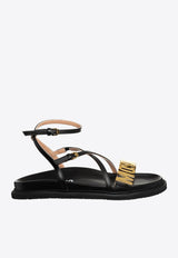 Logo Leather Sandals