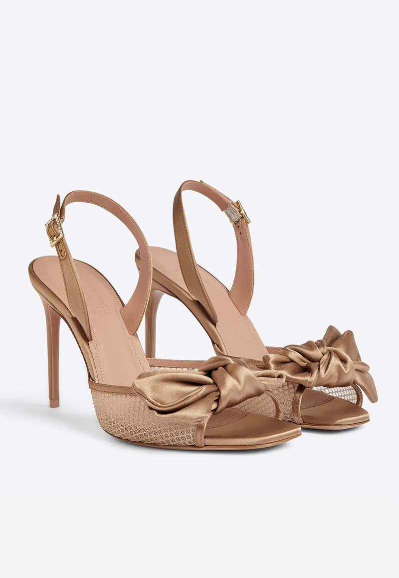 Maera 90 Satin Rose-Applique Sandals