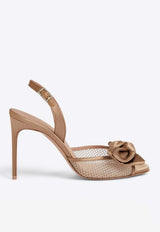 Maera 90 Satin Rose-Applique Sandals