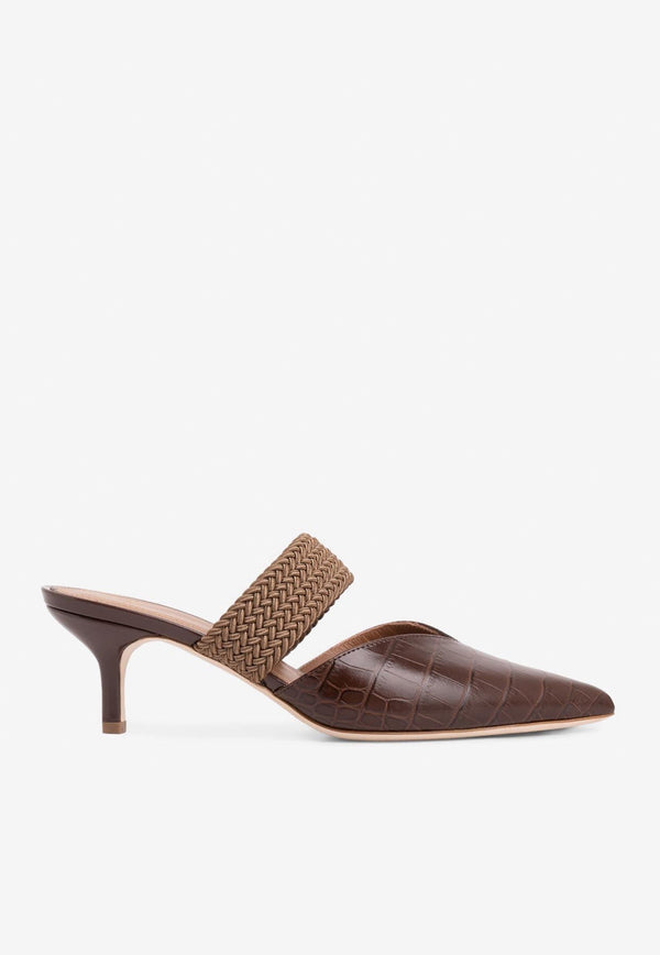 Maisie 45 Mules in Croc-Embossed Leather