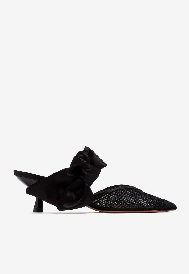 Marie 45 Satin Bow Mules