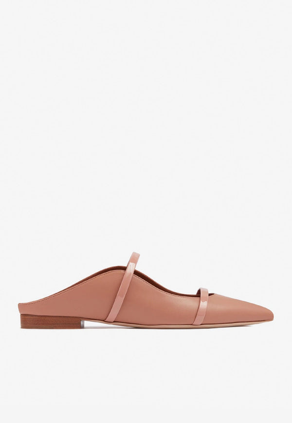 Maureen Pointed Flat Mules in Nappa Leather