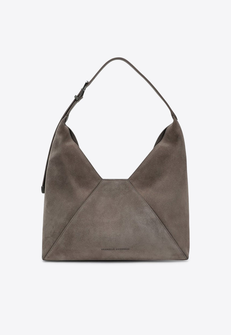 Suede Hobo Shoulder Bag