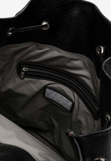 Leisure Grained Leather Backpack