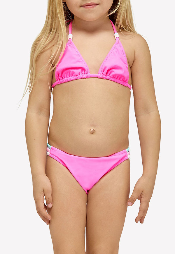 Girls Mini Jennifer Triangle Top And Rainbow Fixed Briefs