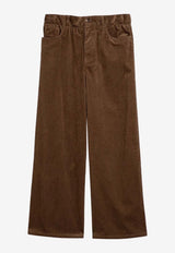 Embroidered Logo Corduroy Pants