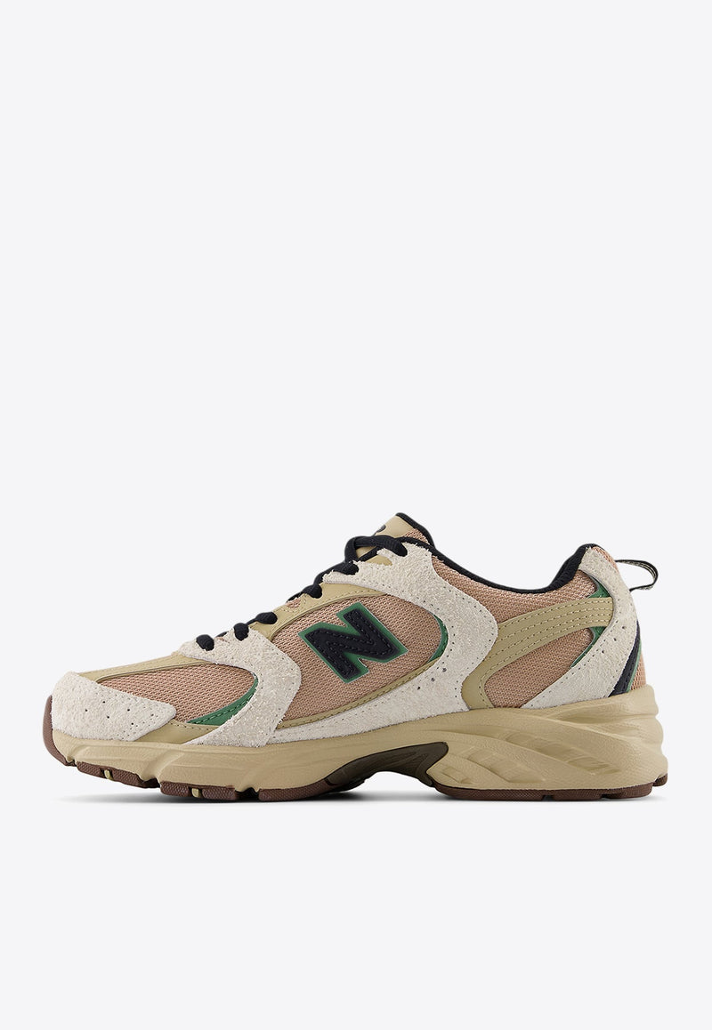 530 Low-Top Sneakers in Linen with Incense and Green