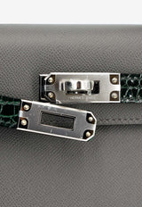 Mini Kelly II 20 Touch in Gris Meyer Madame and Vert Fonce Alligator Leather with Palladium Hardware