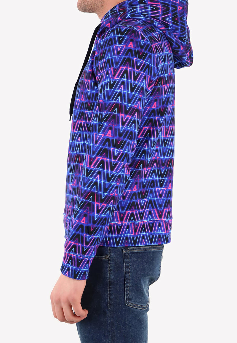 Optical Pattern Print Hoodie