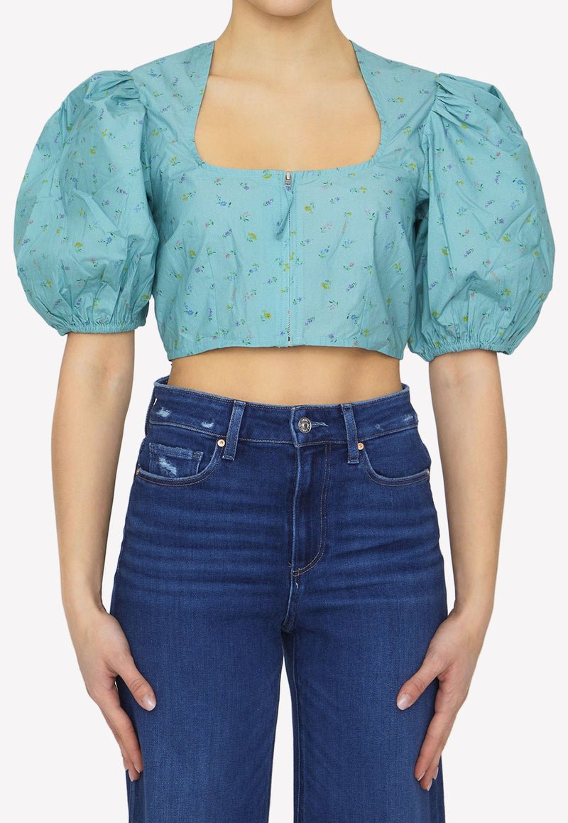 Floral-Print Cropped Top