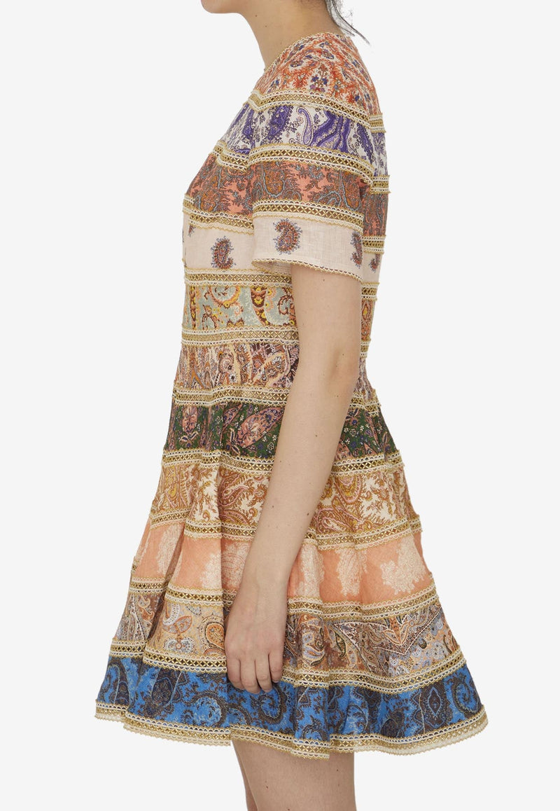 Devi Spliced Patchwork Mini Dress