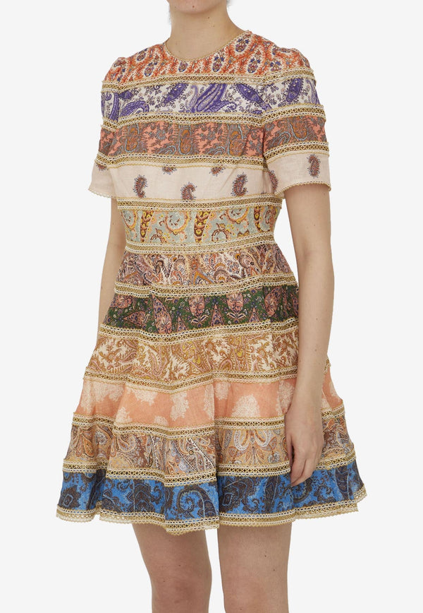 Devi Spliced Patchwork Mini Dress