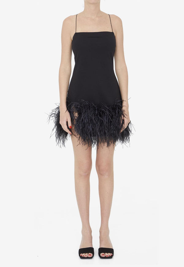 Fujiko Feather-Trimmed Mini Dress