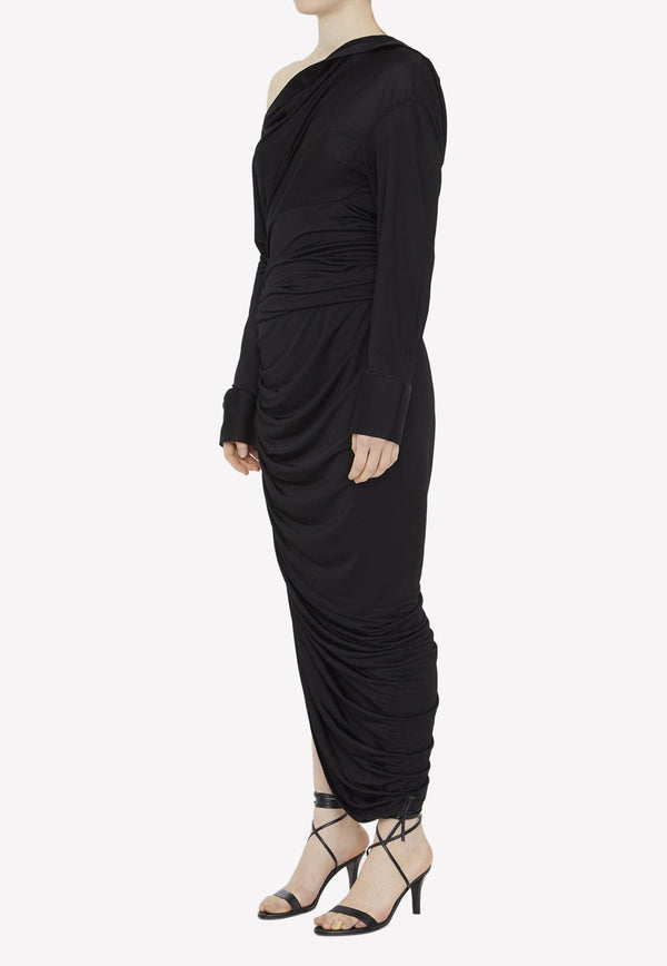 Asymmetric Draped Maxi Dress