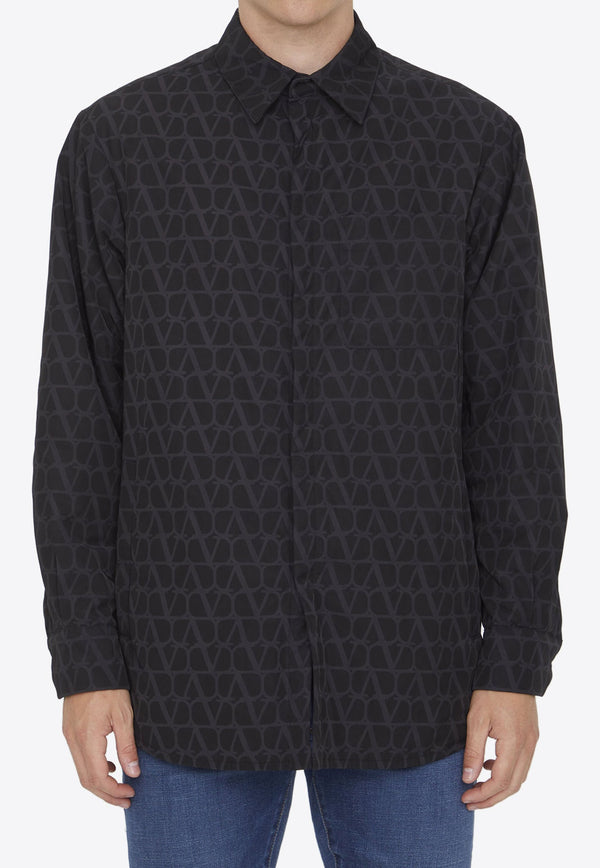 VLogo Pattern Long-Sleeved Shirt