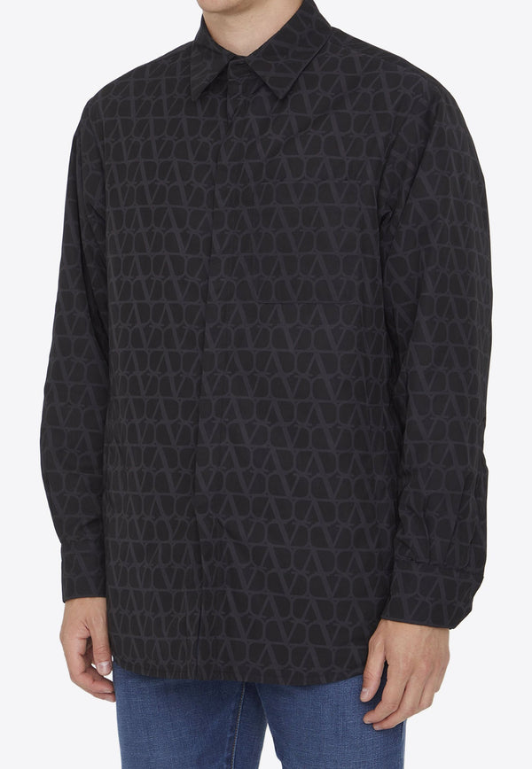 VLogo Pattern Long-Sleeved Shirt