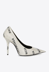 Square Knife 110 Crystal-Embellished Pumps