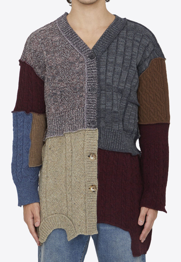 Patchwork Cardigan in Wool Blend