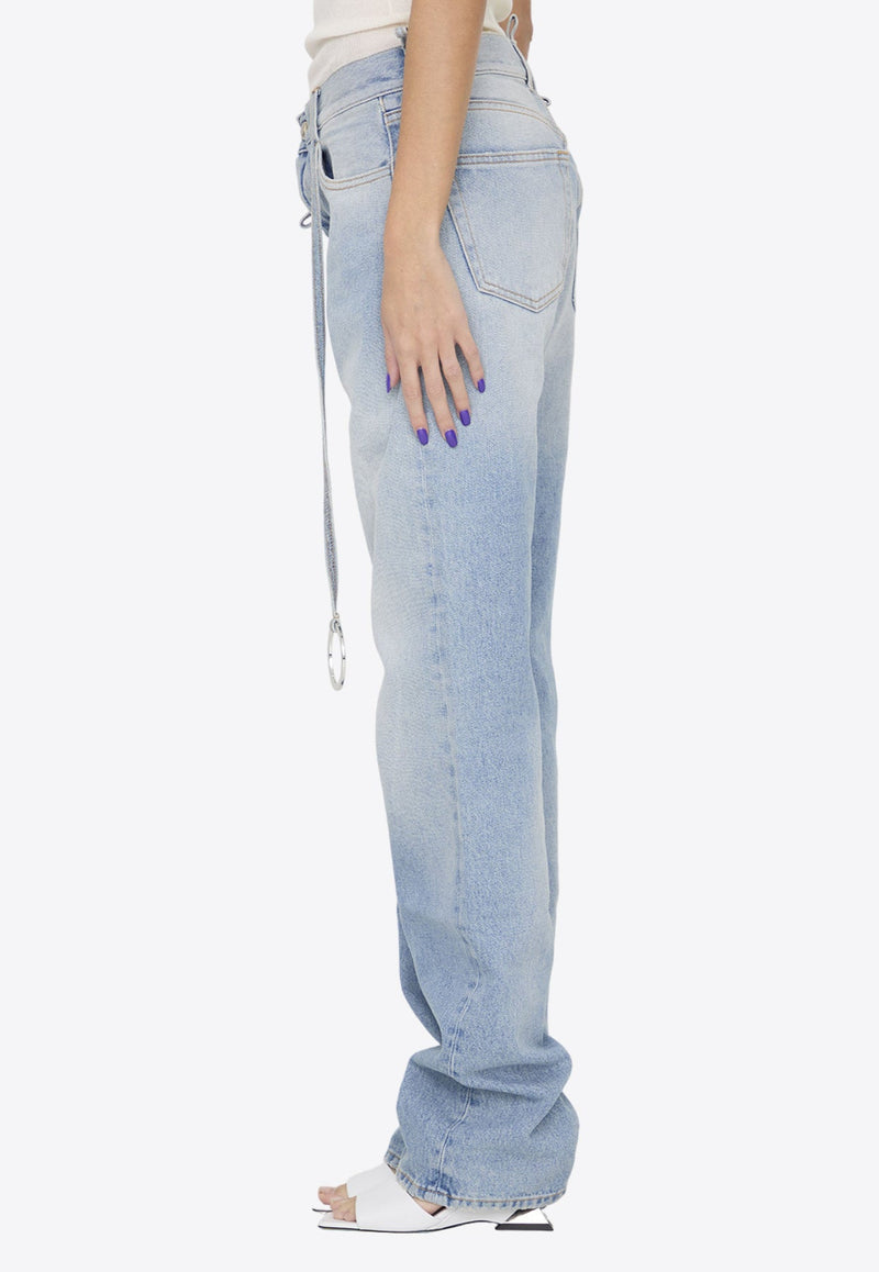 Basic Straight-Leg Embellished Jeans