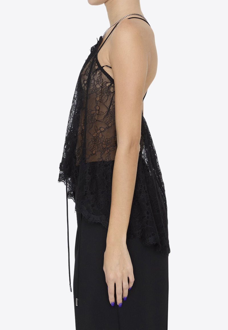 Cut-Out Sleeveless Lace Top