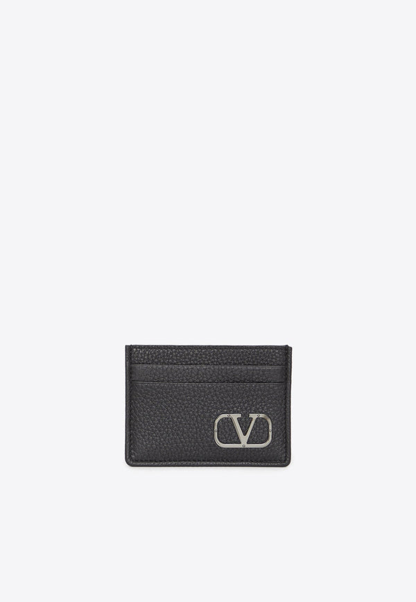 VLogo Grained Leather Cardholder