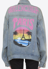 Paris Tropical Distressed Denim Jacket