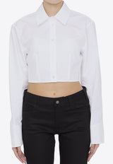 Cropped Structured Long-Sleeved Shirt