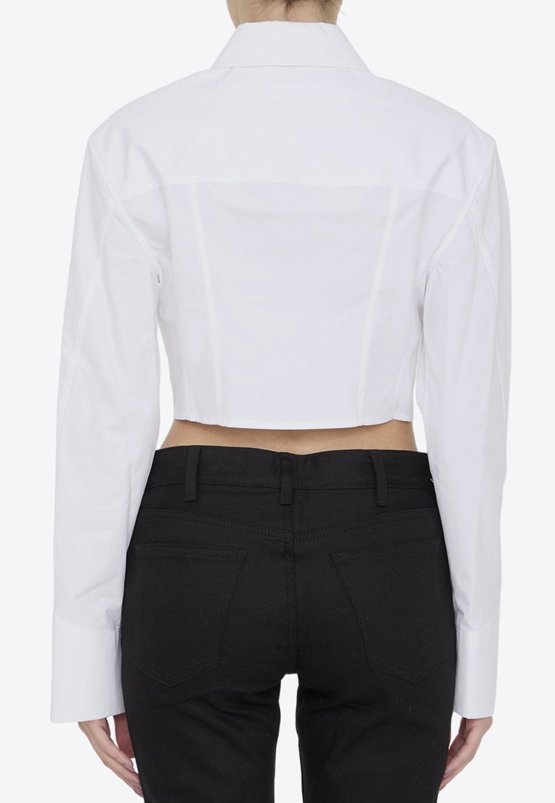 Cropped Structured Long-Sleeved Shirt