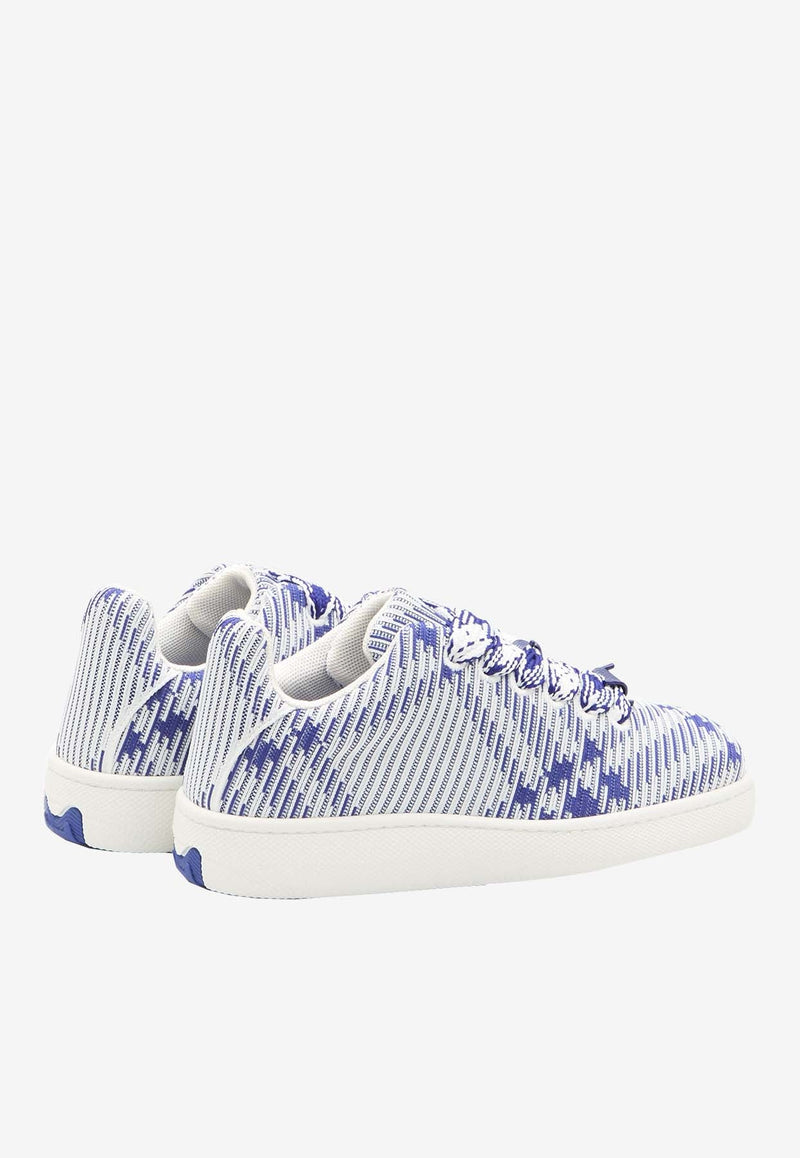 Box Check Knit Low-Top Sneakers