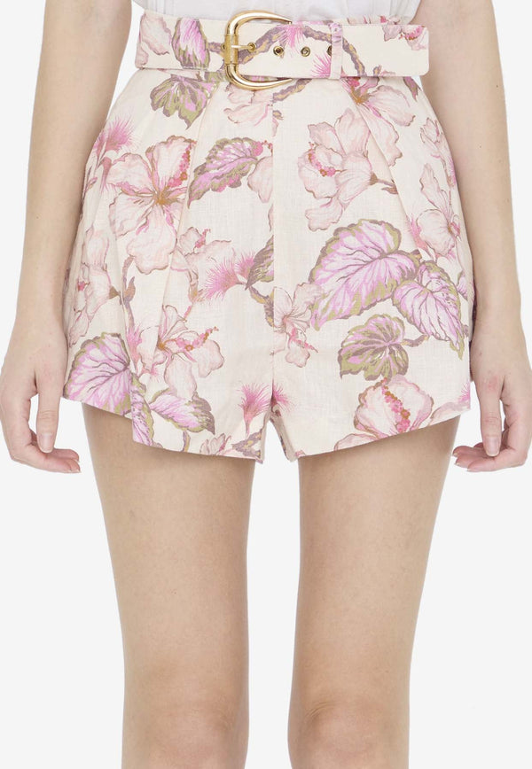 Floral-Print Mini Shorts