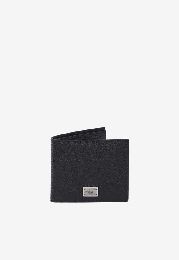 Logo-Plate Bi-Fold Wallet
