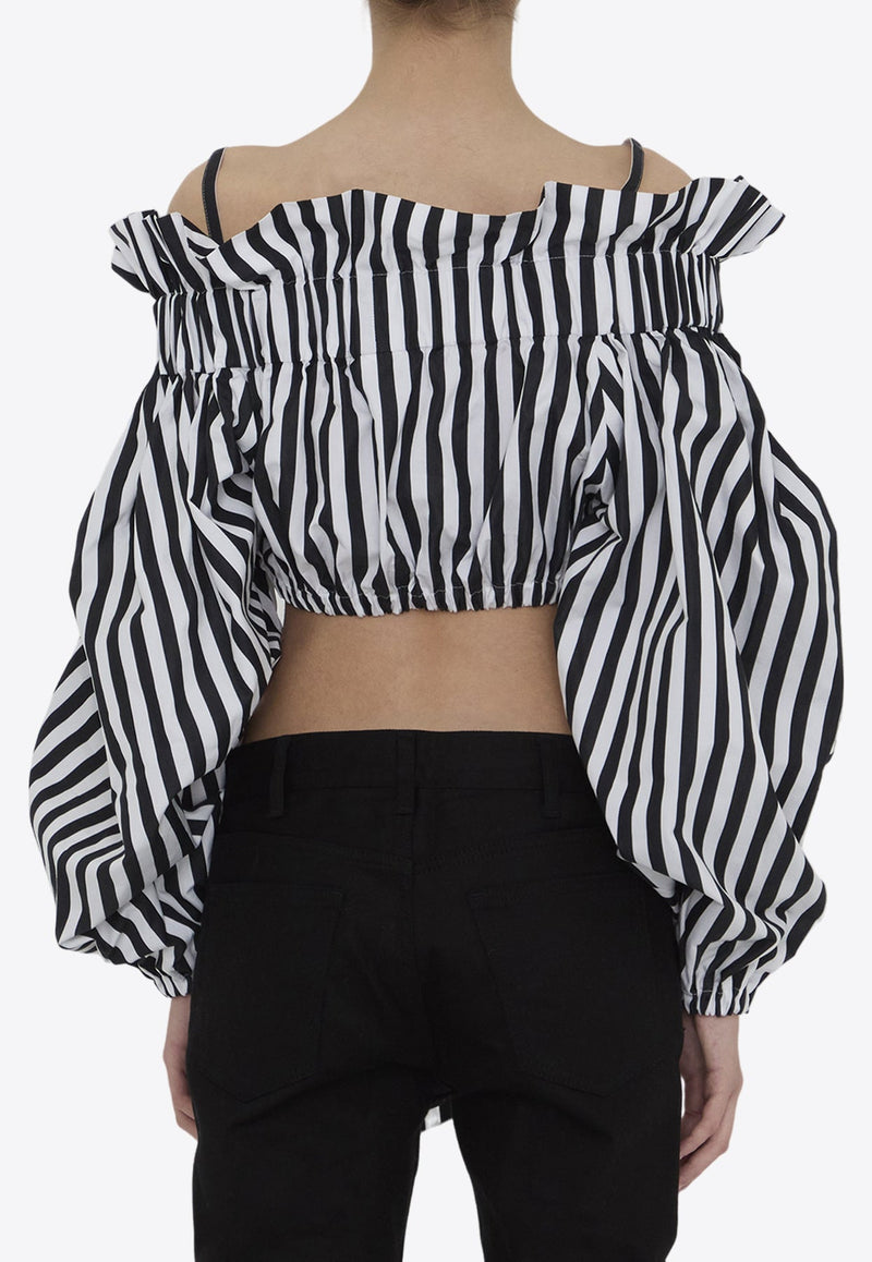 Striped Off-Shoulder Cropped Top