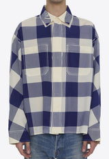 Long-Sleeved Checked Shirt in Wool