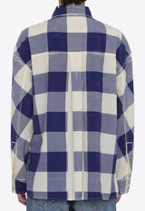 Long-Sleeved Checked Shirt in Wool