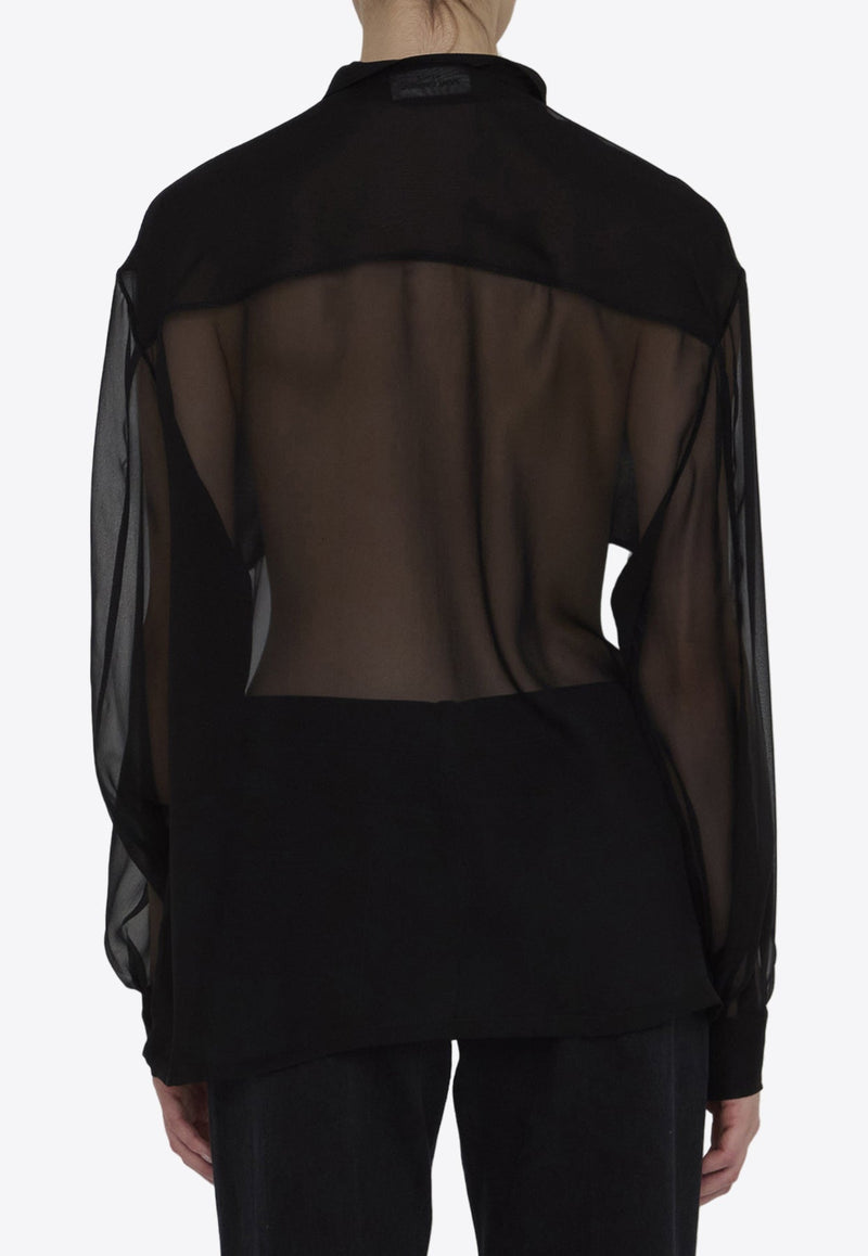 Semi-Sheer Long-Sleeved Shirt