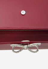 Crystal-Embellished Bow Baguette Bag