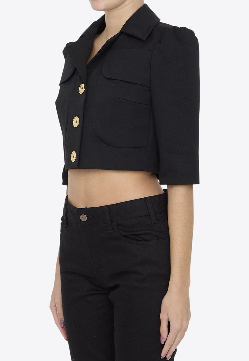 Single-Breasted Cropped Jacket