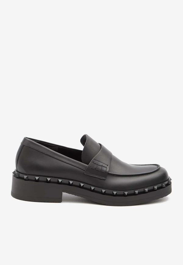 Rockstud M-way Leather Loafers